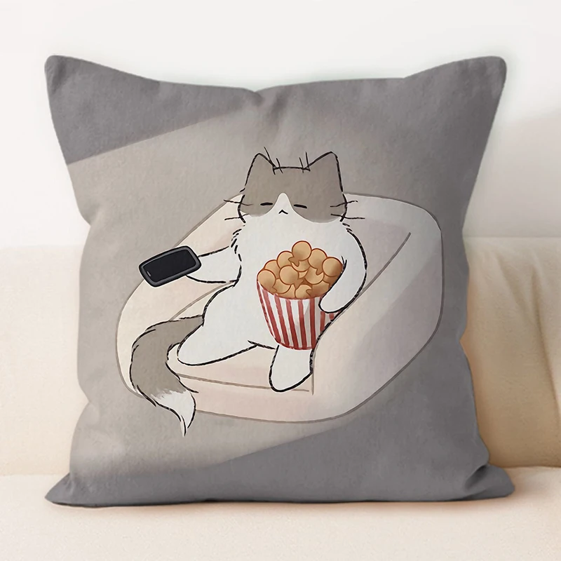 Charming Cartoon Cat Throw Pillow Covers
