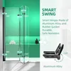 Tub Shower Door Semi-Frameless Foldable Hinged Bathtub Glass Door Screen for Shower with Tempered Coating Glass Panel Matte 6