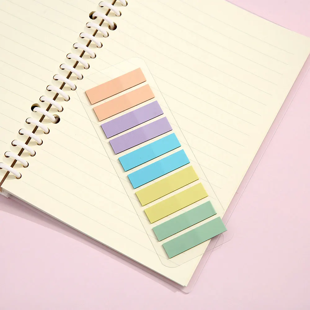 Vibrant Transparent Colorful Index Sticker Memo Pad - 200 Sheets Self-Adhesive Sticky Notes