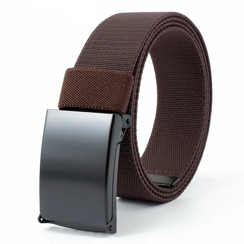 Concise Mens Belts Metal Slide Buckle Elastic Band Outdoor Business