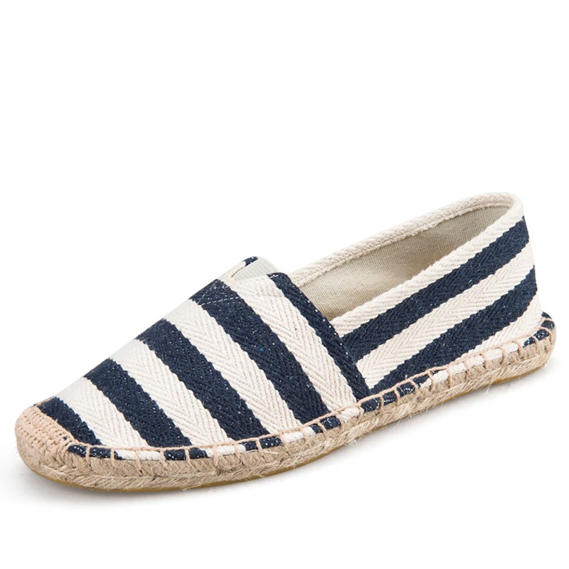 Alpargatas de tela de retales para hombre y mujer, zapatos cordones, mocasines de lona transpirables, calzado envuelto en yute, Unisex|Mocasines| - AliExpress