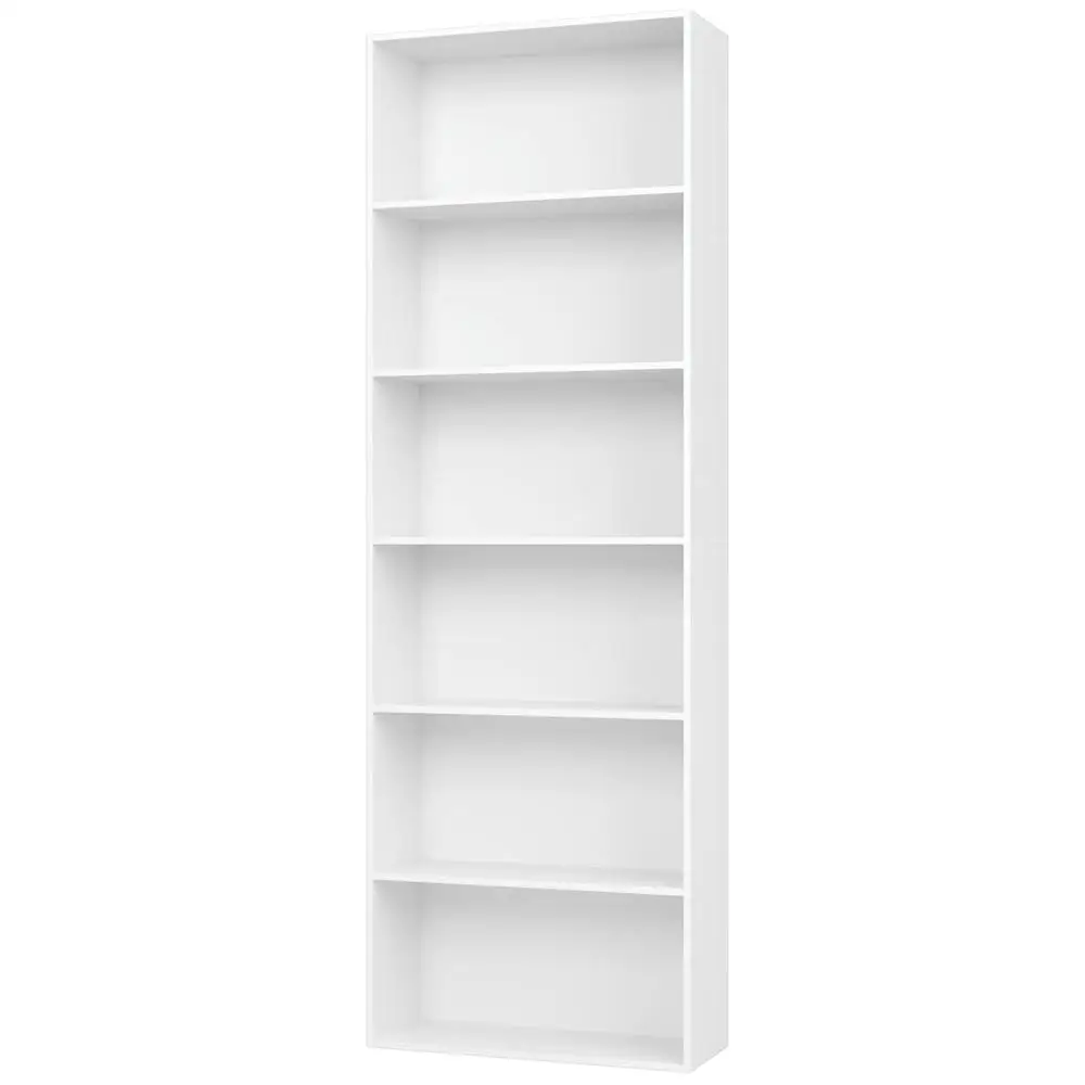 Modern 6 Tier Freestanding Bookcase Wooden Storage Bookshelf Home Office Living Room Easy Assembly Stylish Organization 5