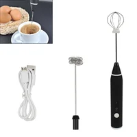 USB Charging Electric Coffee Mixer Milk Shaker Maker Frother Foamer Rechargeable Egg Beater Handheld 3-Speed Adjustable Blender 1