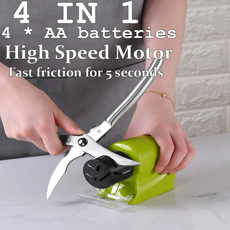 4 In 1 Professional Electric Knife Sharpener 4a Battery Power Swifty