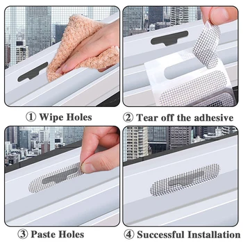 1/5/10 pcs Window Screen Patch Exhaust Grille Window Door Drainage Hole Anti-mosquito Paste Mesh Screen Invisible Repair Subsidy 5