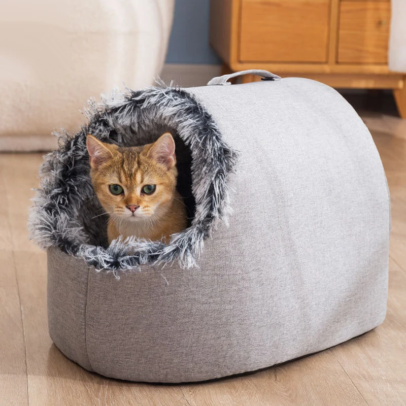Pet Bed House for Cat and Small Dogs Portable Cat Igloo Bed with