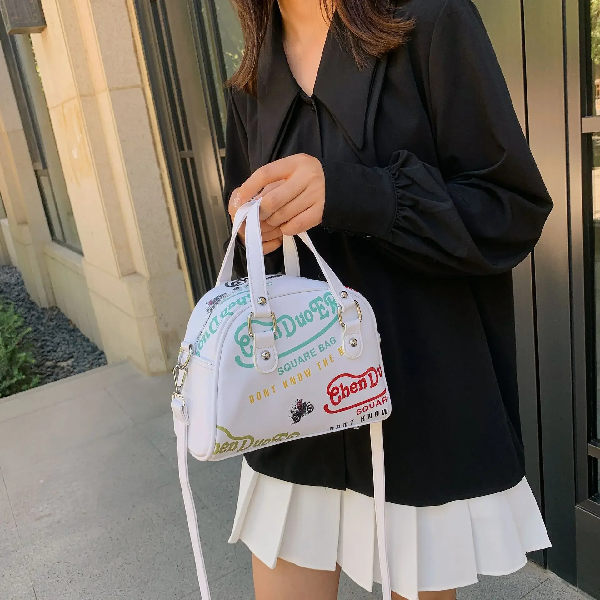 Women Fashion Letter Shoulder Bag Crossbody Bag Versatile Portable Three-dimensional Shell