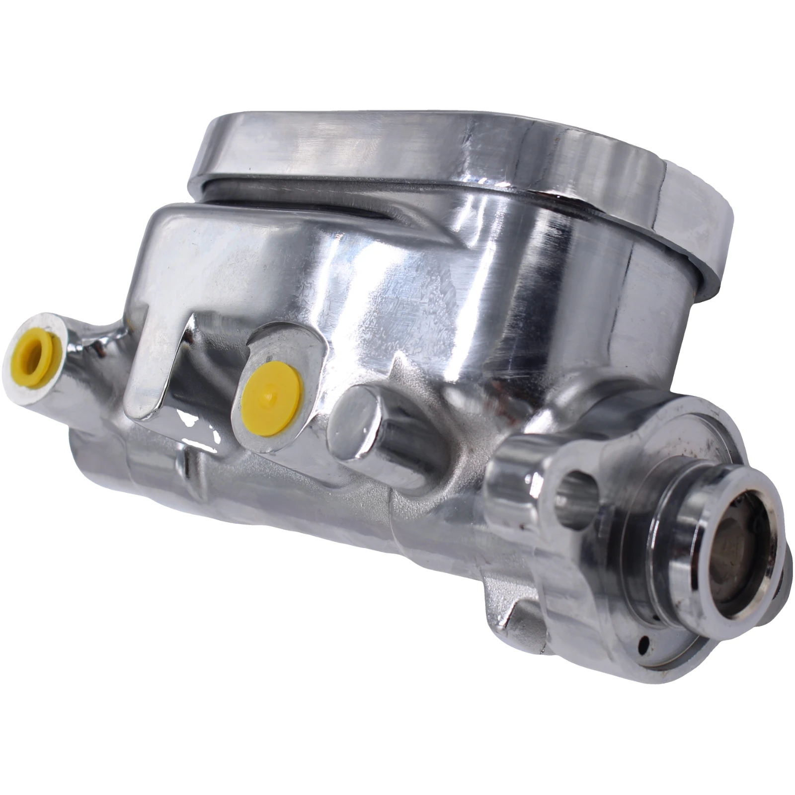 1pc Chrome Flat Brake Master Cylinder 1" Bore 9/16" & 1/2" Ports Dual For GM Corvette Engine Car Accessories Parts Replacement