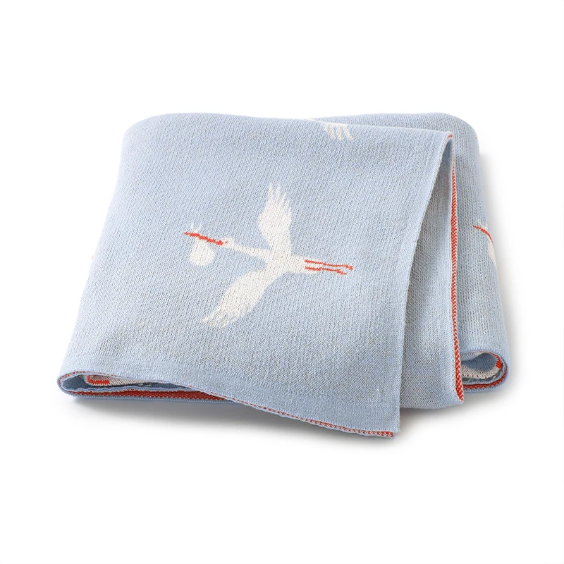 

Baby Blanket Knit Infant Stroller Swaddling Soft Newborn Girls Bed Boys Crib Quilt Cute Cartoon Wild Goose Plaid 90*70CM Covers