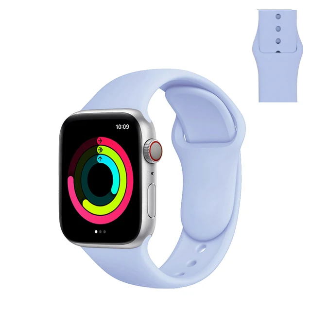 Sport Silicone Strap for Apple Watch Band 45mm 41mm 40mm 38mm Soft Bands Waterproof Wristbands for iWatch Series 7 SE6 5 4 3 2 1 57 New