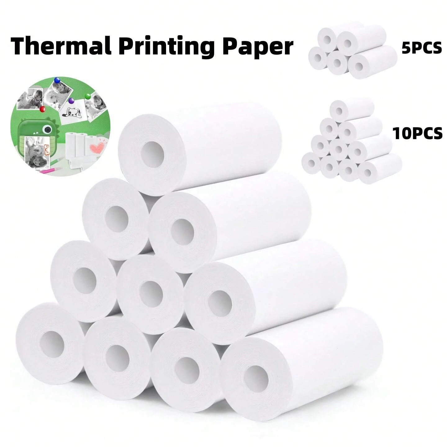 Thermal Paper Mini 57mm Picture Photo Portable Printer Printing Pocket Printers Camera
