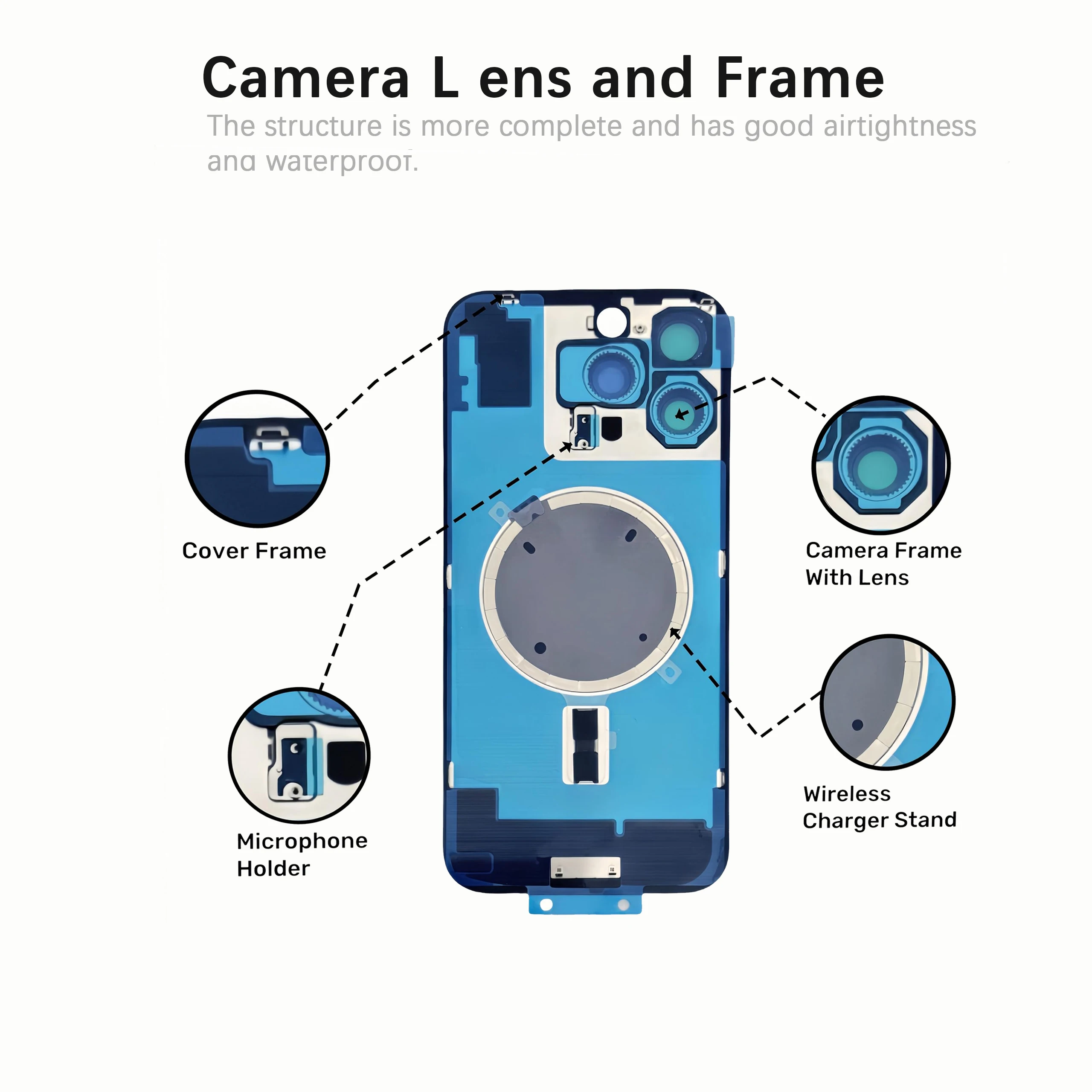 Back Glass Replacement for iPhone 16 Pro 6.1 inch-Rear Cover with Waterproof Frame & Professional Repair Tool Kit - Image 2