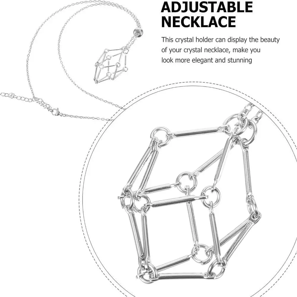 CrystalStoneHolderNecklaceEmptyStoneHolderNecklaceAdjustable