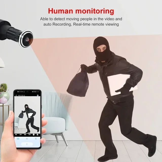 5MP Small Door Eye IP POE Camera Mini Peephole Motion Detection Video-eye Viewer Wireless Intercom Home Security Surveillance Ca 5