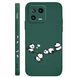 Baby Panda Liquid Silicone Phone Case Cover - 13 (Dark Green)