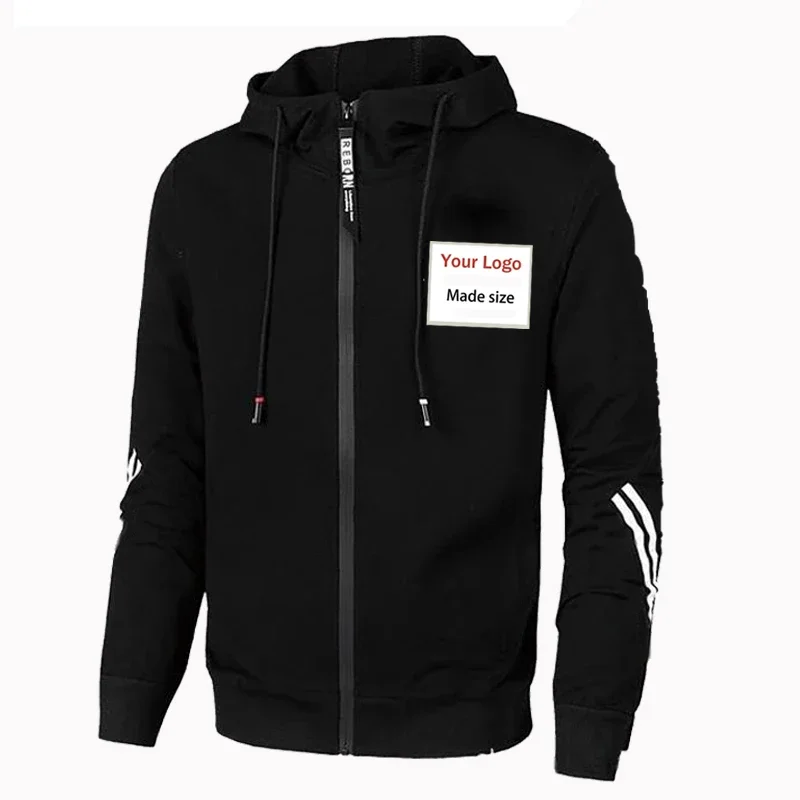 

DIY Men Jackets Print Your Like Photo or Logo Your Own Design Custom Hoodie Outdoor Long Sleeve Zipper Hooded Sweater Coat