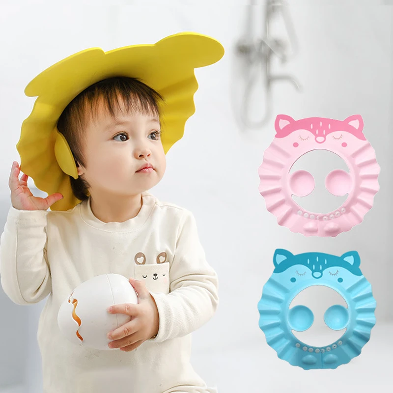 Baby Shower Soft Cap Adjustable Hair Wash Hat for Kids Ear Protection Safe Children Shampoo Bathing Shower Protect Head Cover hair wash hat shampoo shower cap hair wash shield