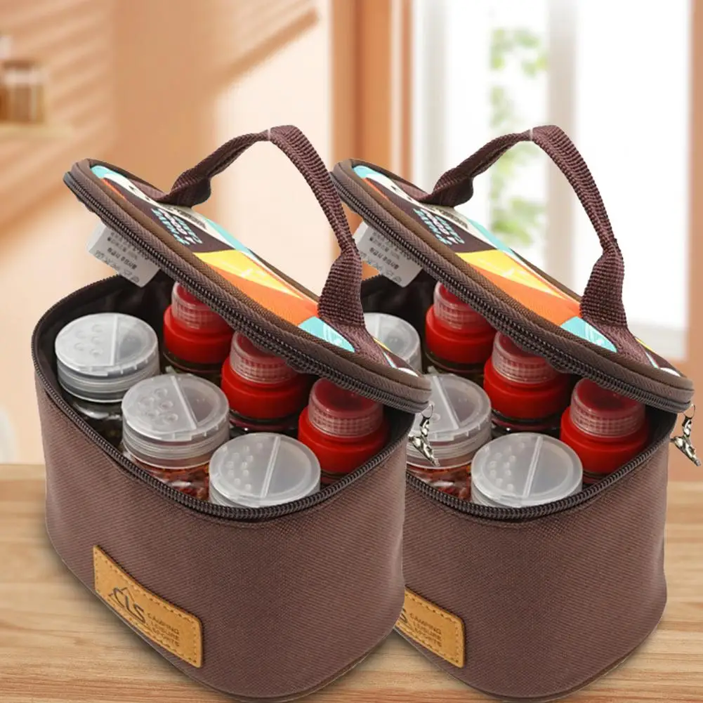 1 Set Spice Jar Storage Bag Large Capacity Waterproof Seasoning Storage Spice Salt Sauce Oil Travel Bottle Container Camping Su