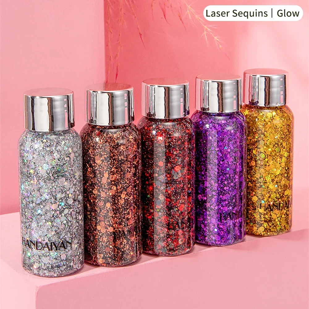 New Eye Glitter Nail Hair Body Face Glitter Gel Art Flash Heart Loose Sequins Cream Festival Glitter Decoration Party Festival 2