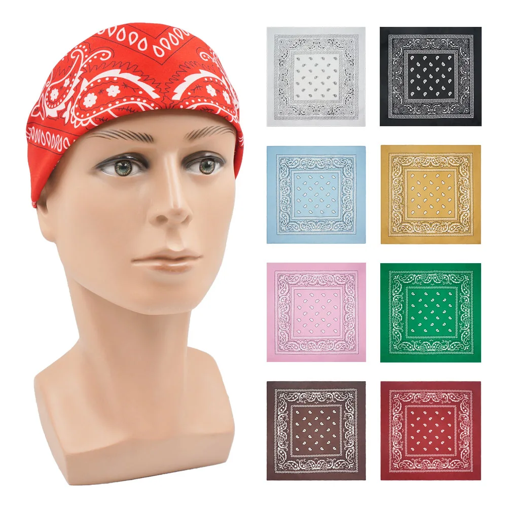 PolyesterBohemianPaisleyBandanaPunkScarfWomenRidingHeadband
