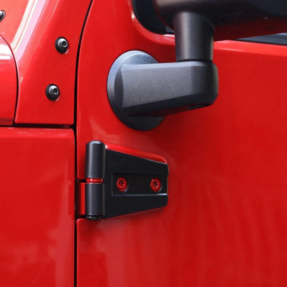 Marlaa 8 Pieces Universal Car Door Hinge Protection Covers for Jeep Wrangler JK JKU 2007- Decoration Accessories