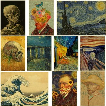 Vintage Van Gogh Starry Night Retro Art Poster 1