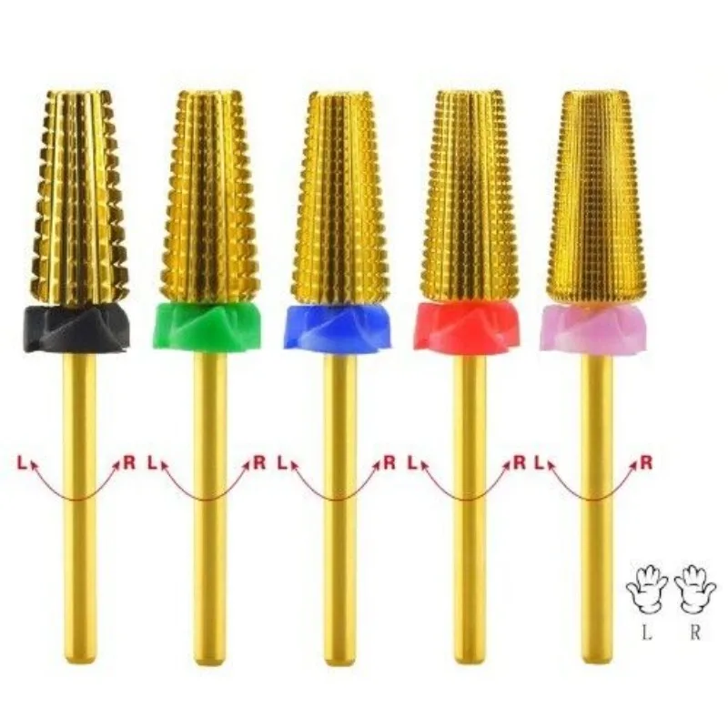 

5 in 1 Carbide Nail Drill Bits Two-way Milling Cutter Nail Art Machine Left and Right Hand Nail File Manicura Accesorios