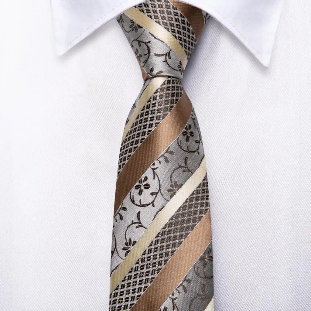 Woven Necktie Hi-Tie Boys Girls Champagne Solid Tie For Children Handky Child Silk Necktie 120CM Long 6CM Wide Student Kids Uniform Tie