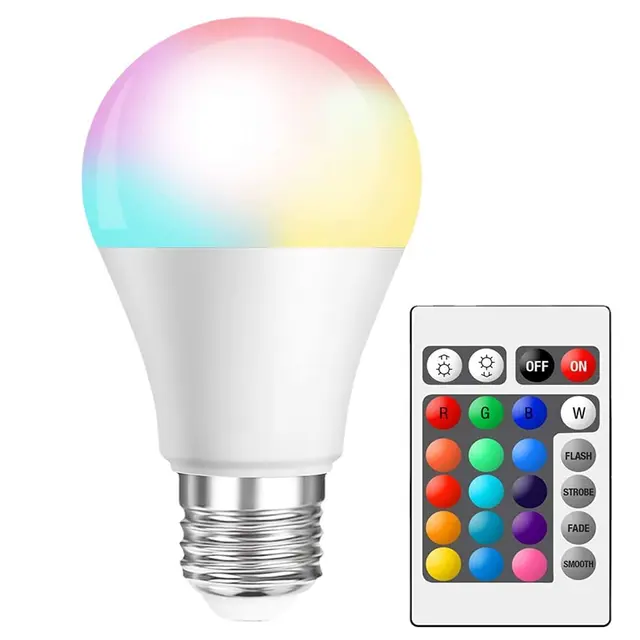 16 Color Rgb Bulb Led Multicolor Bulb E27 Base 220v Household Lighting