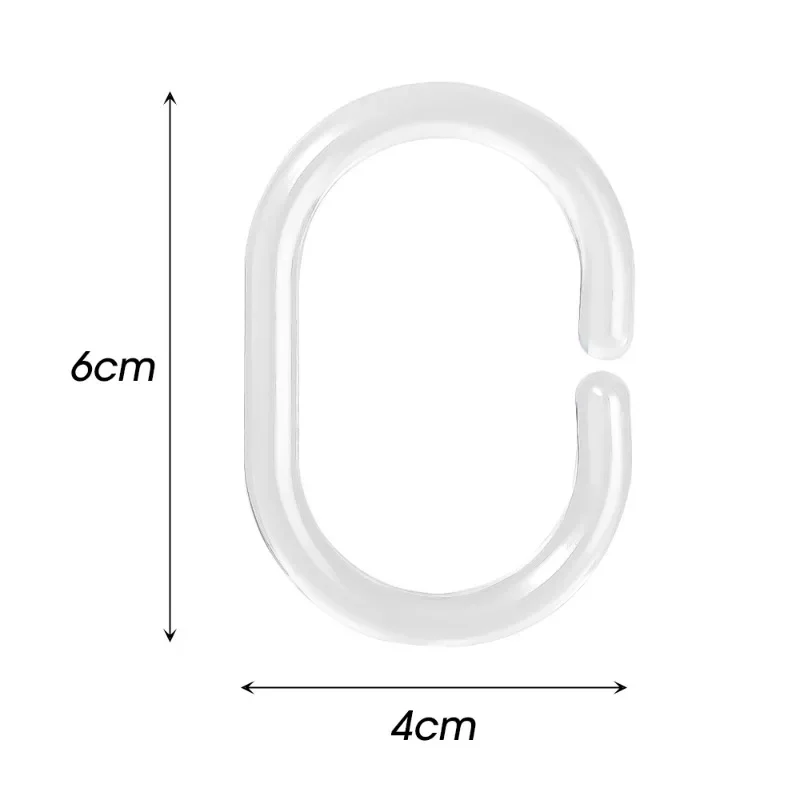 Transparent Shower Curtain Rings with Double Hook 24/12PCS