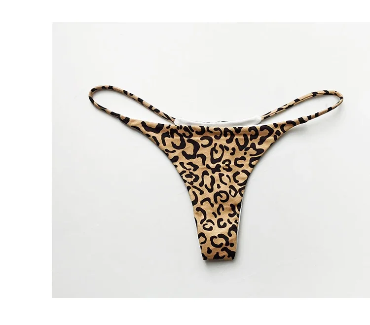 Perizomi Sexy Donna Pacco Da 4 - Tanga Regolabili Con Stampa Leopardata - Foto 8