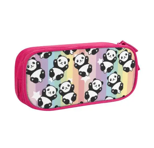 Rode Panda Etui Grote Capaciteit Pen Bag,Eenvoudige Duurzame Multifunctionele Potlood ZakGeschikt Voor Tieners Jongens Meisjes Studenten Volwassenen