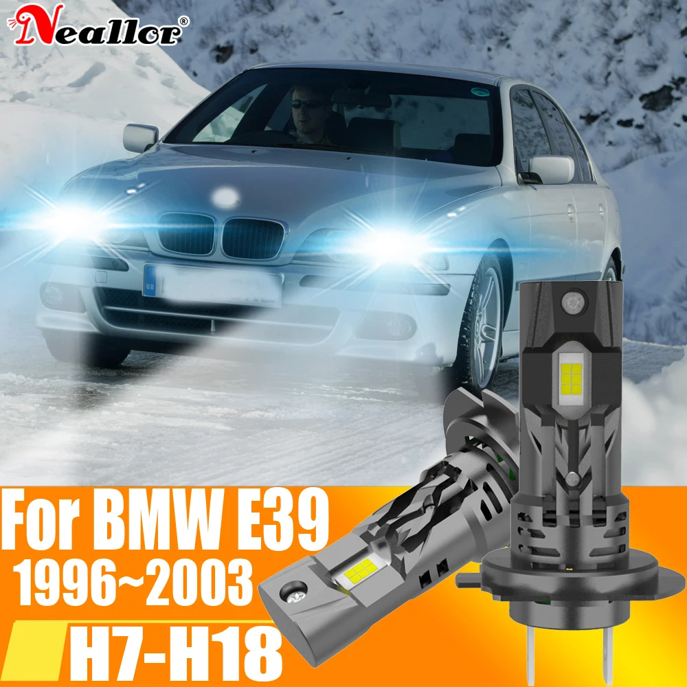 

2 шт., Автомобильные светодиодные лампы H7 Canbus H18 6000K 12 В 55 Вт для BMW E39 3 1996 ~ 2003