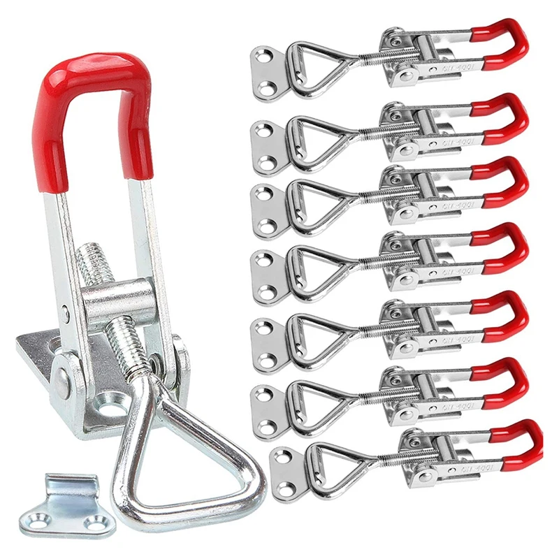 8 pcs Adjustable Toolbox Case Metal Toggle Latch Catch Clasp Quick Release Clamp Anti-Slip Push Pull Toggle Clamp Tools
