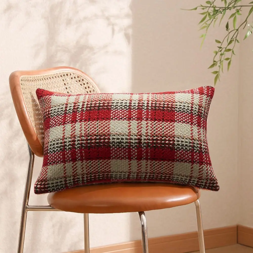 Soft Knitted Christmas Plaid Pillowcase Classic Multiple Sizes Throw Pillowcover 45CM Square Cushion Cover Sofa/Bed