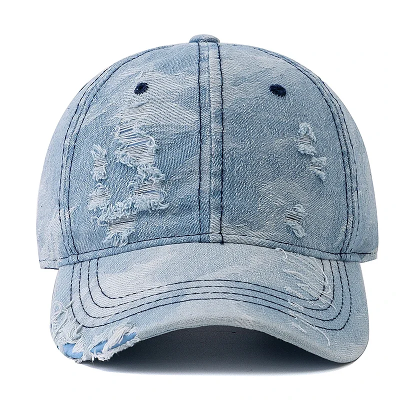 Hot Sale Unisex Baseball Cap Camo Style High Quality Hole Design Denim Cap Men Women Outdoor Camping Hiking Hats