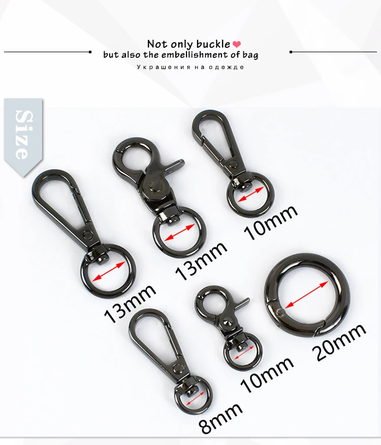 5/10Pcs Metal Swivel Clasp Buckle for Bag Strap O Ring Handbag