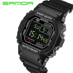 Unisex Sports Multifunction Waterproof Digital Watch with Alarm (Ms black)