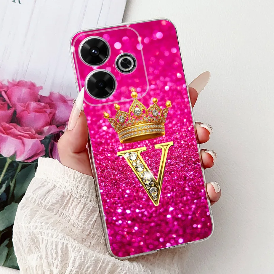 Stylish Clear Silicone TPU Phone Case with Letter Design
