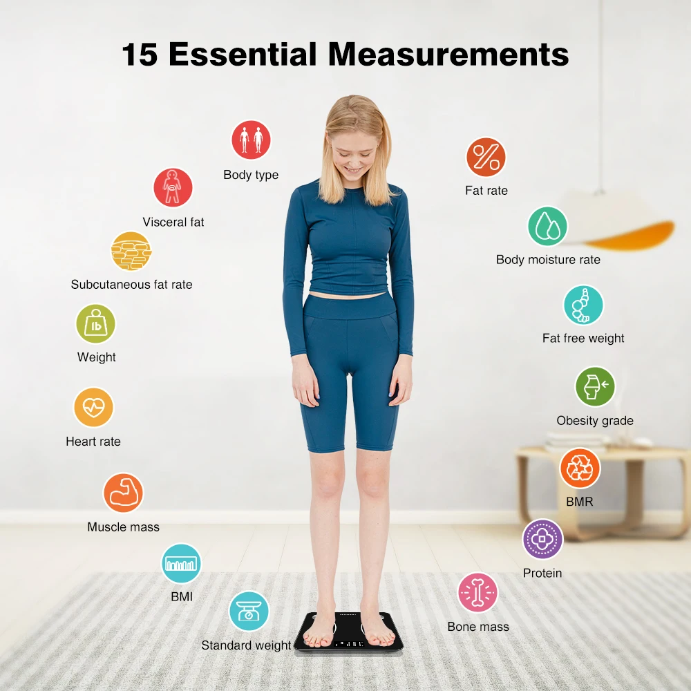 INSMART Bathroom Scale Body Weight Balance Scale Smart Body Scale Digital BMI Body Fat Weight Bluetooth Weight Scale for Human 2