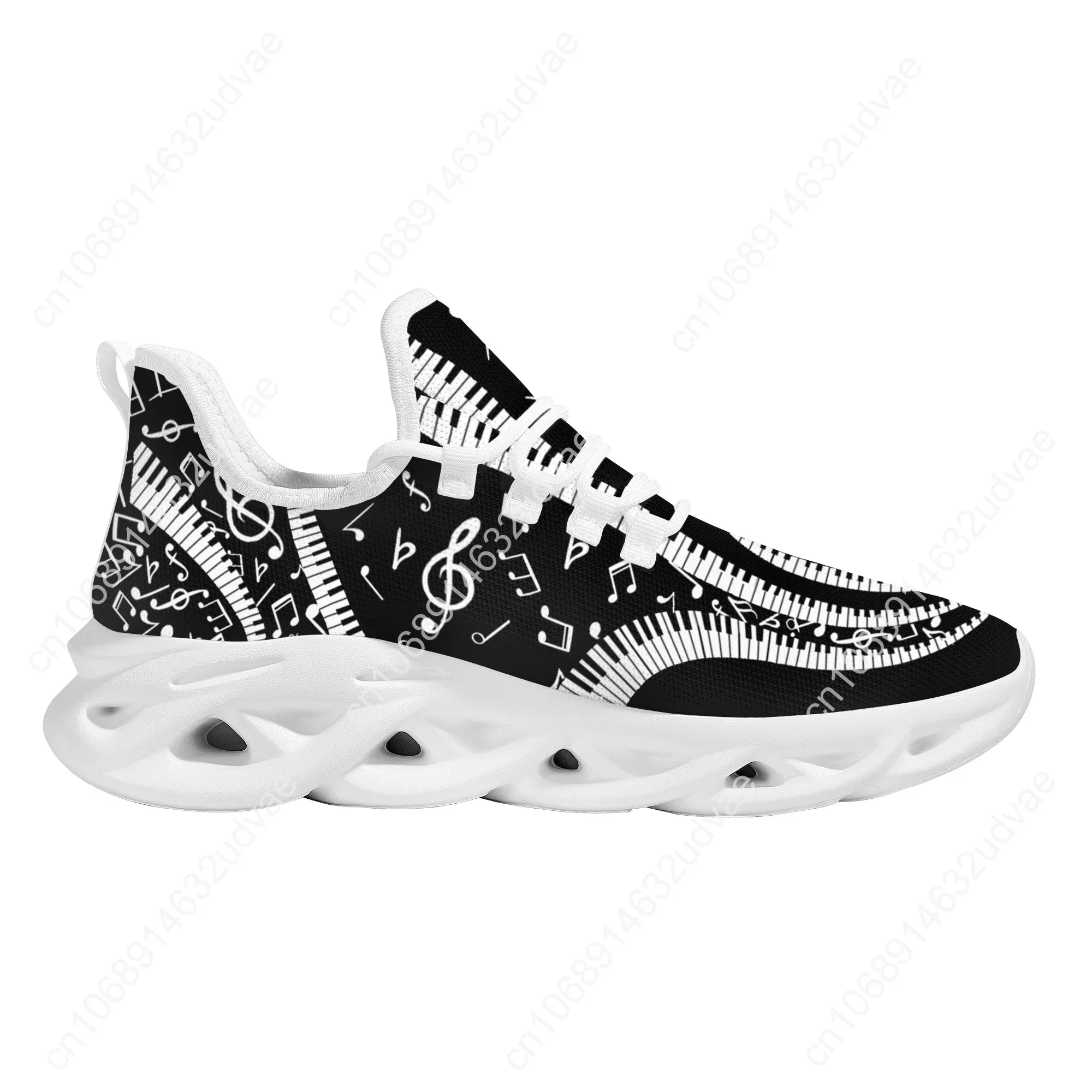 Novelty Musical Notes Keyboard Kinnted Anti Skid Shoes Absorbing Light Lace Up Shoes Tennis Shoes Platform Shoe