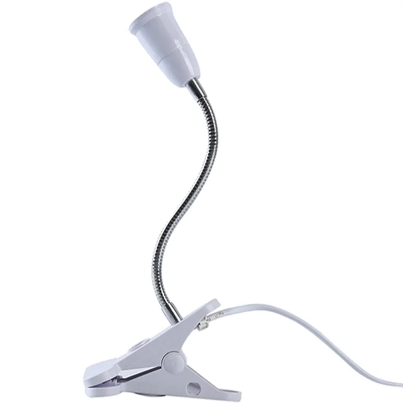 Description Picture 4 of itemWhite Flexible Light Clip Switch Lamp Holder For Desk Light LED Plant Grow Bulbs Base EU/US Plug Socket Power Cable High Quality