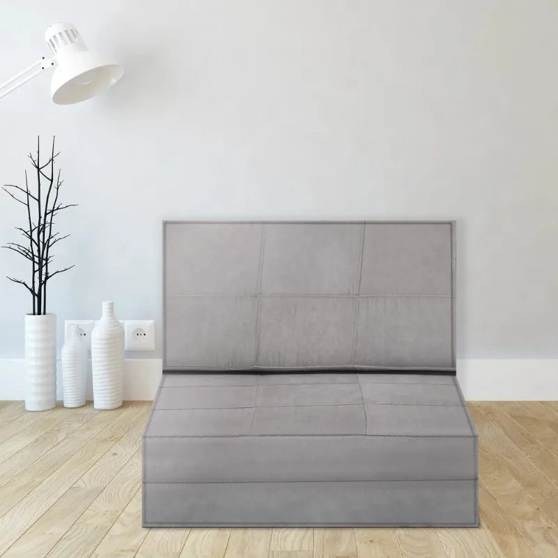Convertible Fold Down Chair Flip Out Lounger Sleeper Bed Couch Grey 5