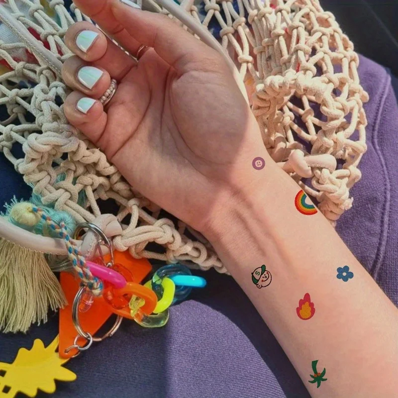 4 Sheets Finger Tattoo Sticker Temporary Tattoo Waterproof and Long-lasting Baby Art 5