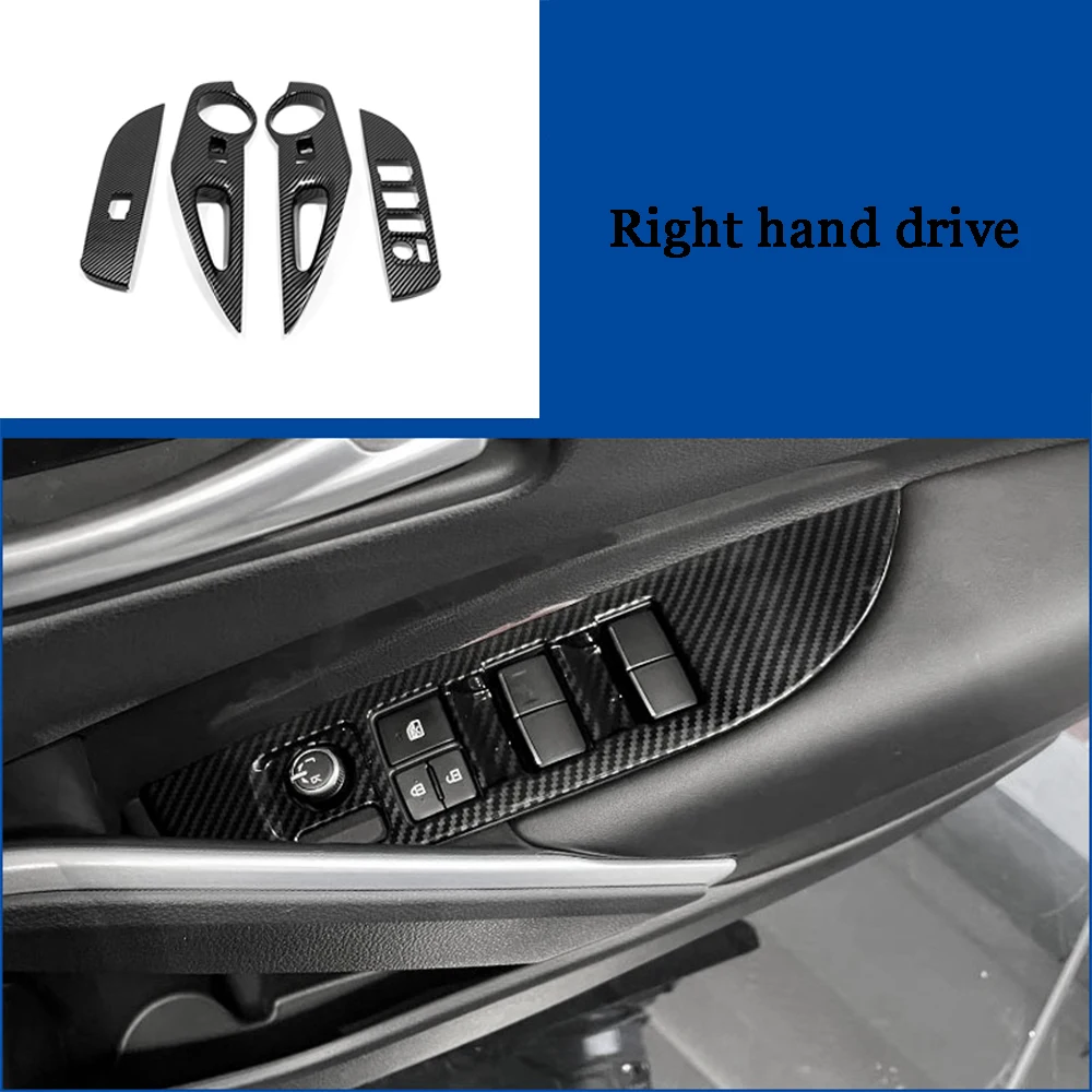 Rhd Per Toyota Corolla Cross Suv 2021 2022 Accessori Abs Carbon Car Door Window Glass Lift Control Switch Panel Cover Trim