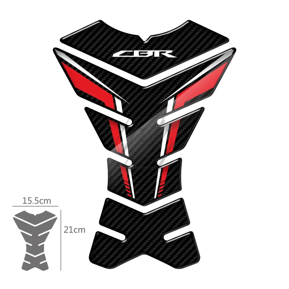 Carbon-Look 3D Motorcycle Tank Pad Protector
