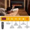 Fireplace Heater Wall Mount Remote Control 13 Flame Colors LED Display 750W/1500W Heat BTUs Safety Glass 400 sq.ft Warmth 4