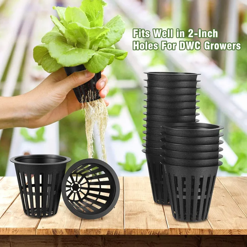 50Pcs Garden Net Pot Hydroponic Basket Planting Nursery Cup Holder Kit 