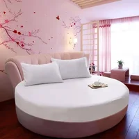 Drap-housse rond en coton, 180x180cm/200x200cm, couvre-lit rond, housse de matelas, résistant, romantique, document 2