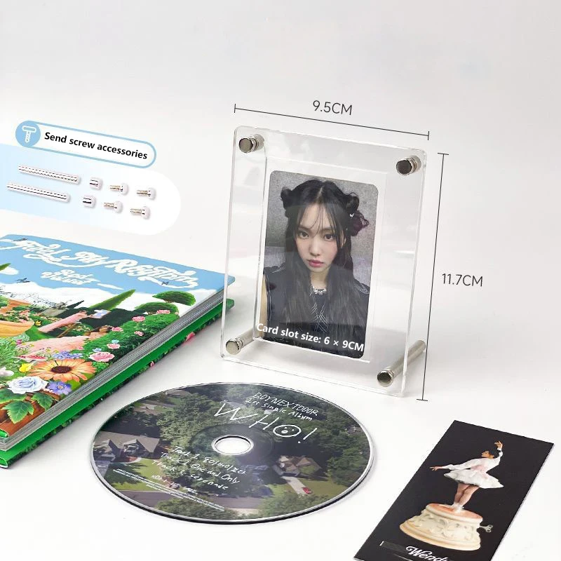 1PC Record Display Rack CD Picture Display Stand Card Holder Transparent Acrylic Photo Frame Household Album Bedroom Album Racks 3